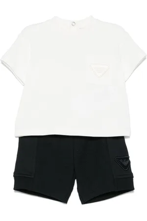 Emporio Armani Logo-embroidered shorts set