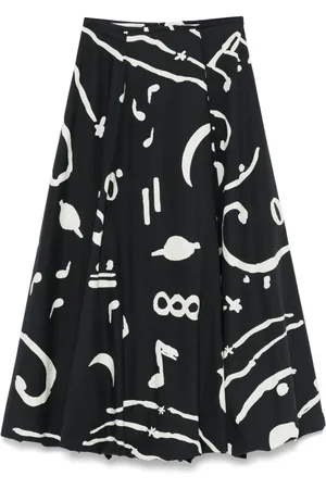 ALYSI Abstract-print maxi skirt