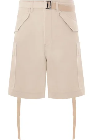 SACAI Belted twill cargo shorts