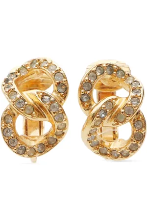 Dior 2000s rhinestone-embellished clip-on earrings