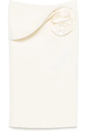 MAGDA BUTRYM Floral-appliqué midi skirt