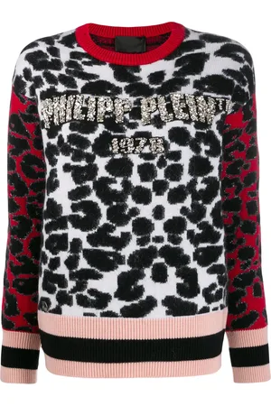 Philipp Plein Animal print fringed jumper