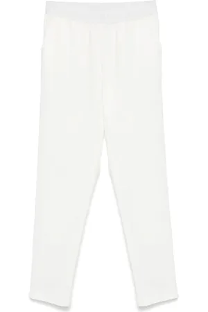 Ermanno Firenze Logo-waistband straight-leg trousers