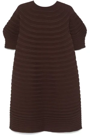 PLEATS PLEASE ISSEY MIYAKE Mushroom-knit midi dress