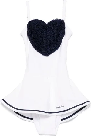 MONNALISA Heart-appliqué swimsuit
