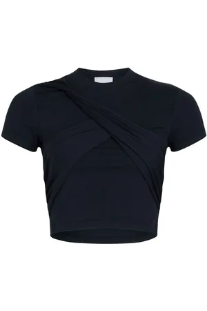 Patou Draped cropped organic cotton T-shirt