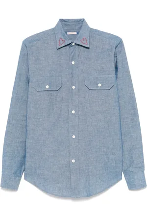Fursac Heart-embroidery shirt