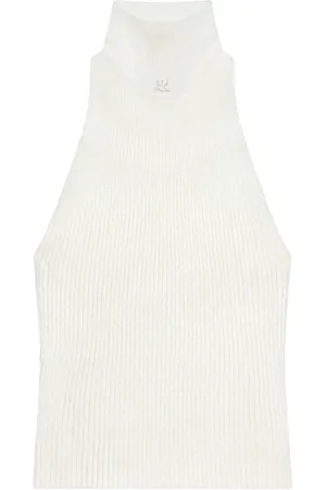 Courrèges Ribbed mock-neck tank top