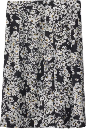 Burberry Pleated floral-print skirt