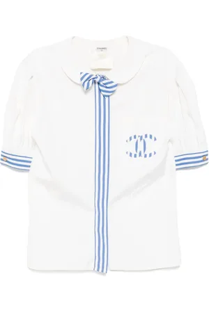 CHANEL 2000s cc mark striped shirt