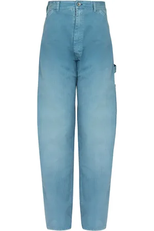 Maison Margiela Embroidered-logo drop-crotch wide-leg jeans