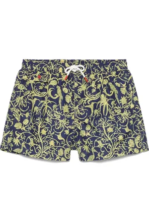 Kiton Abstract-pattern print swim shorts