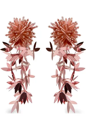 Oscar de la Renta Leaf tassel earrings