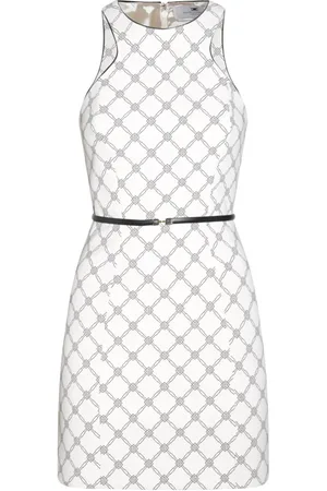 Elisabetta Franchi Diamond-print crepe mini dress