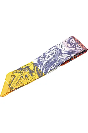 Hermès 20th Century Jungle Love Rainbow Silk Twilly Scarf scarves
