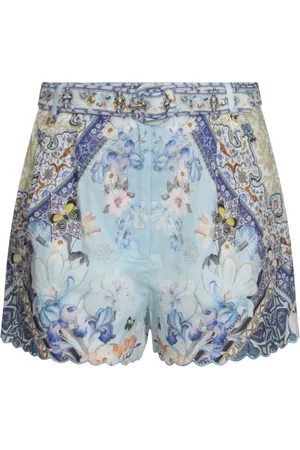 Camilla Printed belted shorts