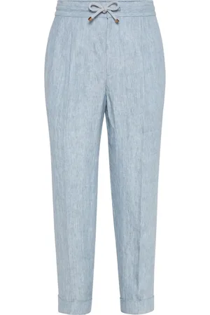 Brunello Cucinelli Pleated linen trousers