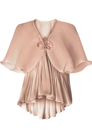 GENNY Orchid-appliqué blouse