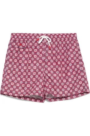Kiton Maiolica-print swim shorts