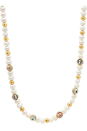 Nialaya Bead-embellished pearl necklace