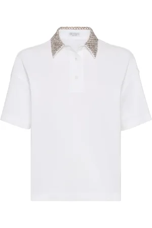 Brunello Cucinelli Embellished polo top