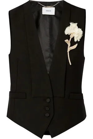Erdem Carnation brooch-detail waistcoat