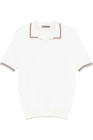 corneliani Stripe-trim polo shirt