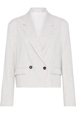 Brunello Cucinelli Striped cropped blazer