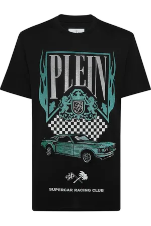 Philipp Plein Strass Flame Racing T-shirt