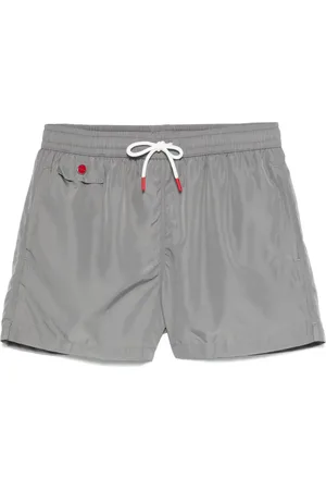 Kiton Logo-embroidered swim shorts