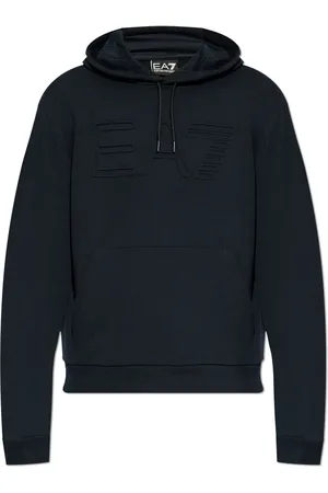 EA7 Logo-embroidered hoodie