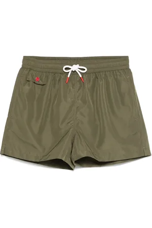 Kiton Logo-embroidered swim shorts