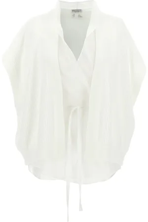 Brunello Cucinelli Layered wrap blouse
