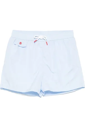 Kiton Logo-embroidered swim shorts