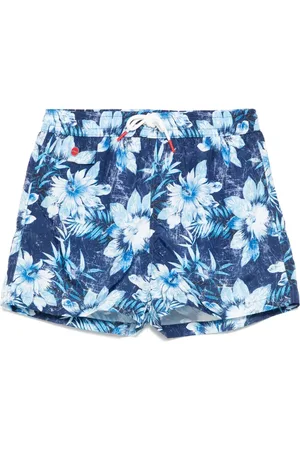 Kiton Floral-print swim shorts