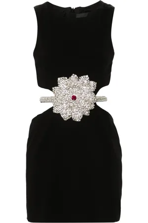 LOULOU Crystal-embellished mini dress