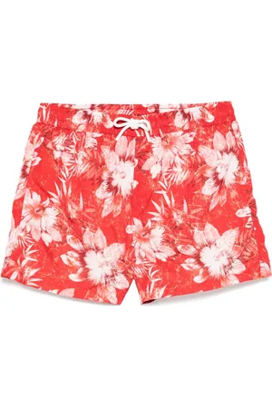 Kiton Floral-print swim shorts
