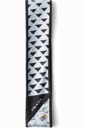 Prada Illustration-print silk scarf