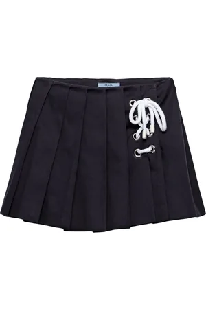 Prada Pleated drill mini skirt