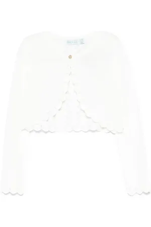 Abel & Lula Pointelle-knit cardigan
