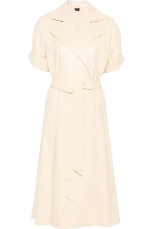HUGO BOSS Faux-leather midi dress