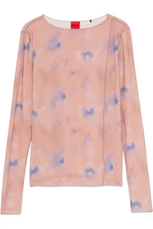 HUGO BOSS Butterfly-print top