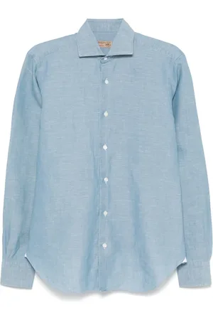 BARBA Slub-texture shirt