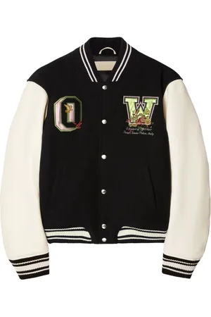 OFF-WHITE Floral-embroidered bomber jacket