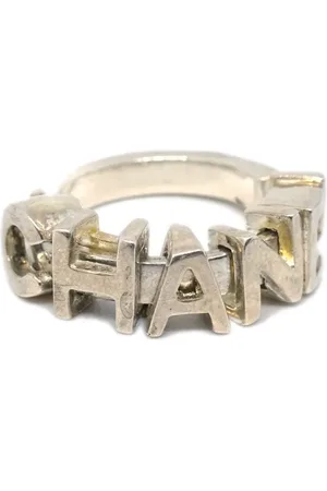 CHANEL 2001 logo-lettering ring