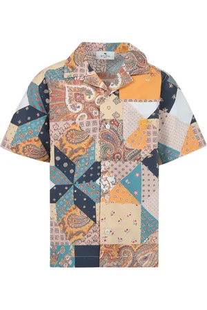 Etro Patchwork-design cotton shirt