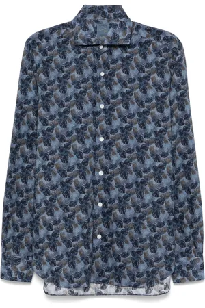 BARBA Leaf-print shirt