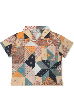 Etro Patchwork-design cotton shirt