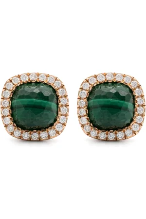 Tirisi 18kt rose malachite and diamond earrings
