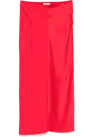 Ami Satin midi skirt